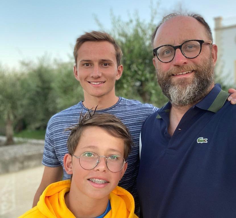 Our son Christophe with his sons Elliott and Nathanael in 2020.